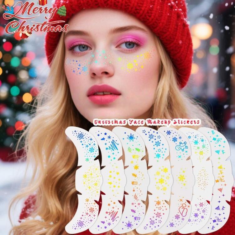 10pcs /Pack Laser Design Freckle Body Art Christmas Temporary Tattoos & Face Stickers QT-0209