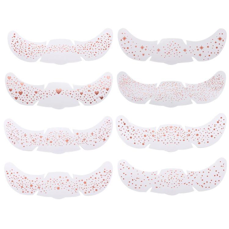 8pcs /Pack Glitter Fake Freckle Temporary Tattoos Face Stickers for Parties, Cosplay & Festive Makeup