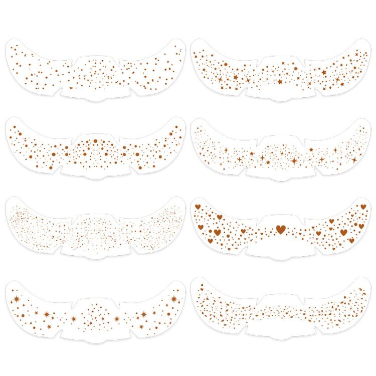 8pcs /Pack Glitter Fake Freckle Temporary Tattoos Face Stickers for Parties, Cosplay & Festive Makeup