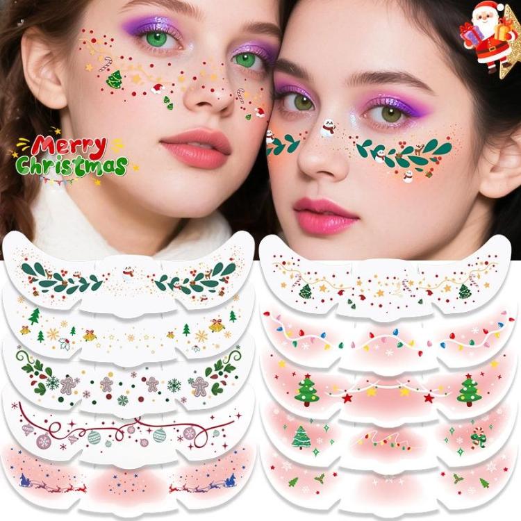 6pcs /Pack Christmas Realistic Fake Freckle Face Stickers Temporary Tattoos for Holiday Parties