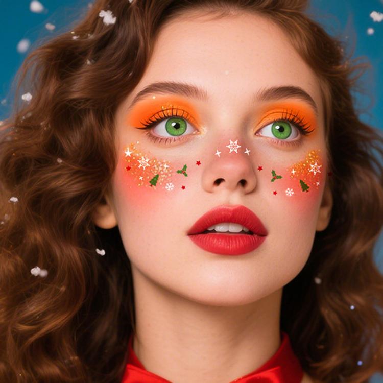 6pcs /Pack Christmas Realistic Fake Freckle Face Stickers Temporary Tattoos for Holiday Parties