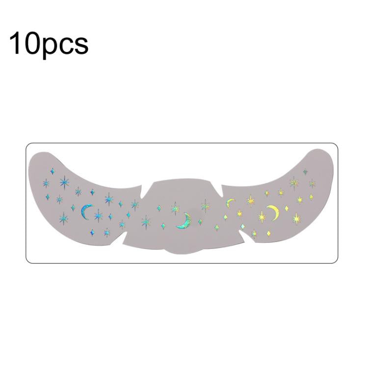 10pcs /Pack Waterproof Holographic Freckle Temporary Tattoos for Parties, Cosplay & Daily Makeup QT-0225