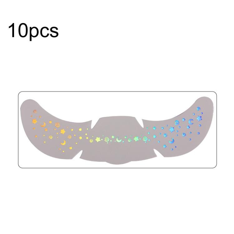 10pcs /Pack Waterproof Holographic Freckle Temporary Tattoos for Parties, Cosplay & Daily Makeup QT-0227