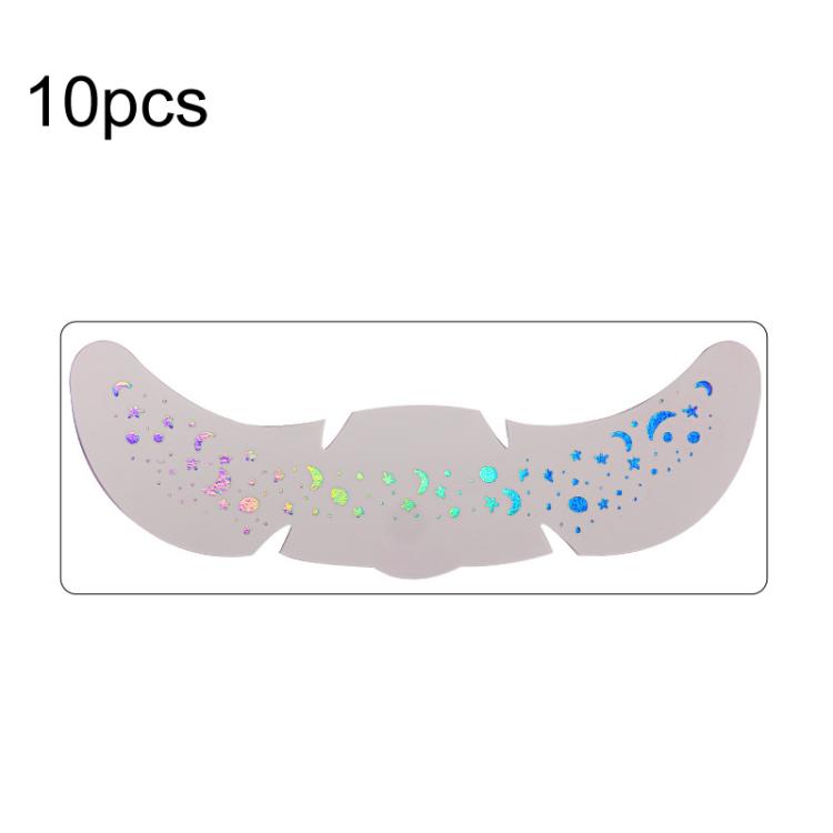 10pcs /Pack Waterproof Holographic Freckle Temporary Tattoos for Parties, Cosplay & Daily Makeup QT-0230