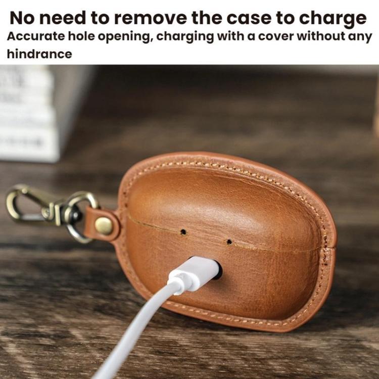 For Sony WF-1000XM5 CONTACTS FAMILY CF1183 Leather Hook Portable Earphone Case