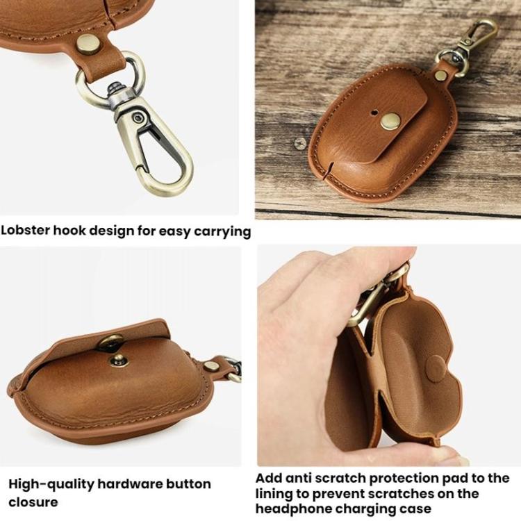 For Sony WF-1000XM5 CONTACTS FAMILY CF1183 Leather Hook Portable Earphone Case