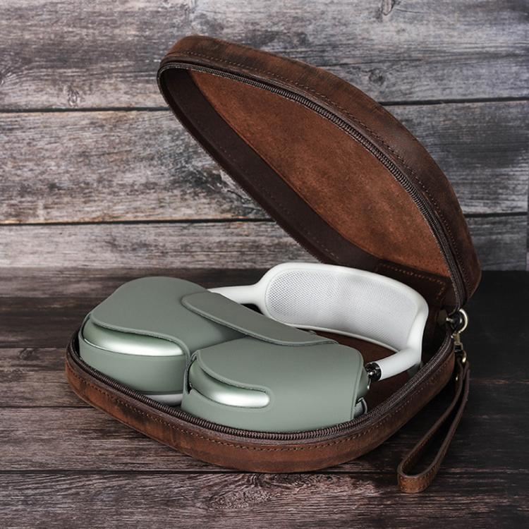 For AirPods Max 2 / Max CONTACTS FAMILY CF1127 Headphone Protective Cover With Wrist Zipper Headphone Bag - Coffee