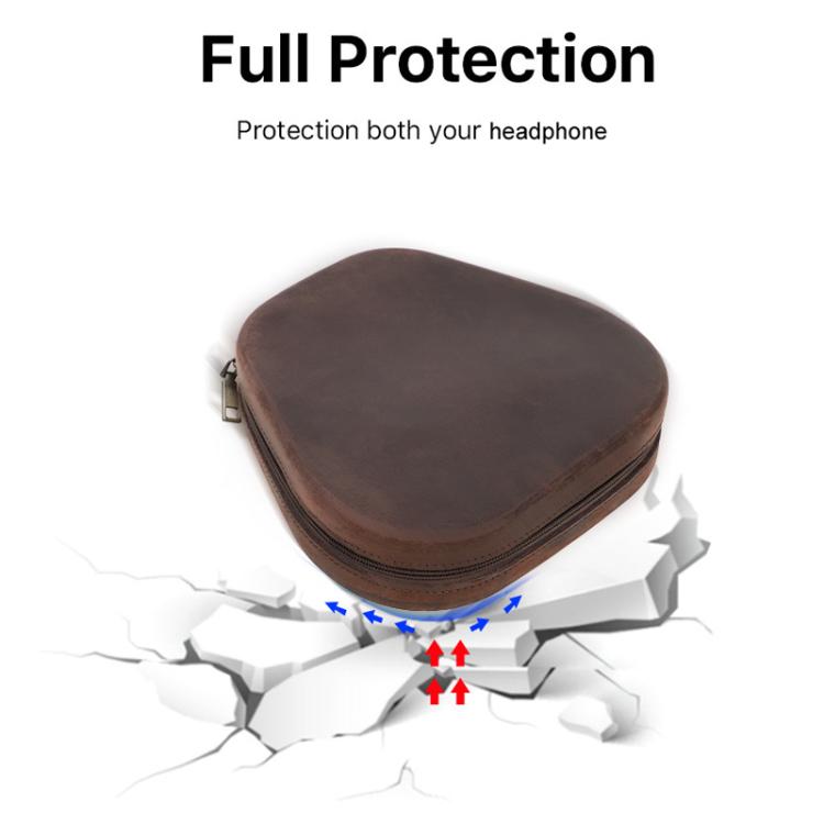 For AirPods Max 2 / Max CONTACTS FAMILY CF1127 Headphone Protective Cover With Wrist Zipper Headphone Bag - Coffee