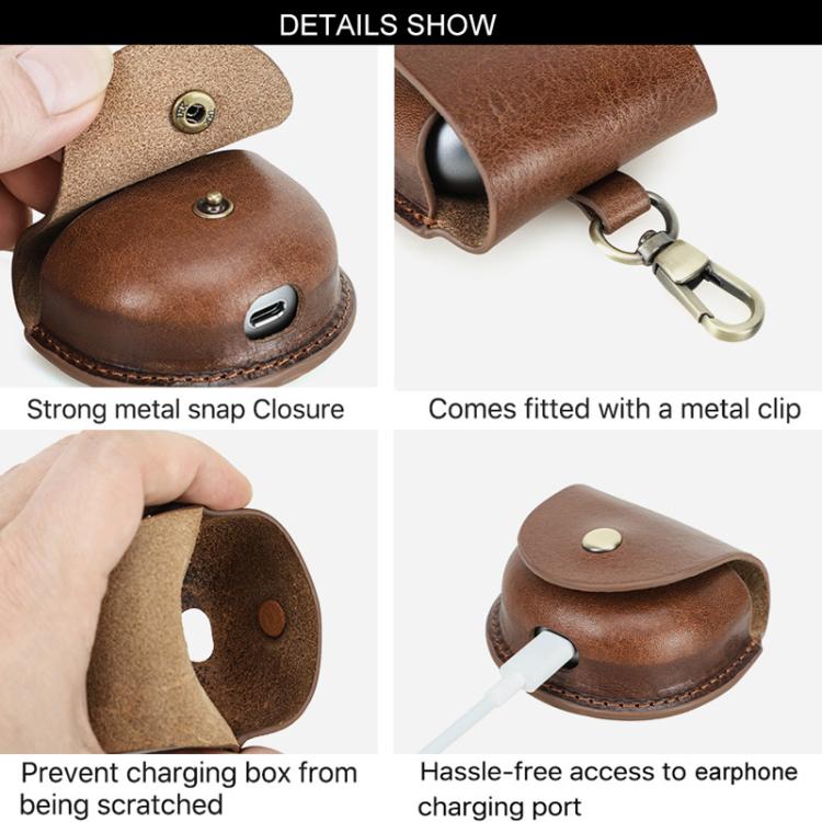 For Huawei FreeClip CONTACTS FAMILY CF1195 Leather Flip Type With Hook Bluetooth Earphone Case