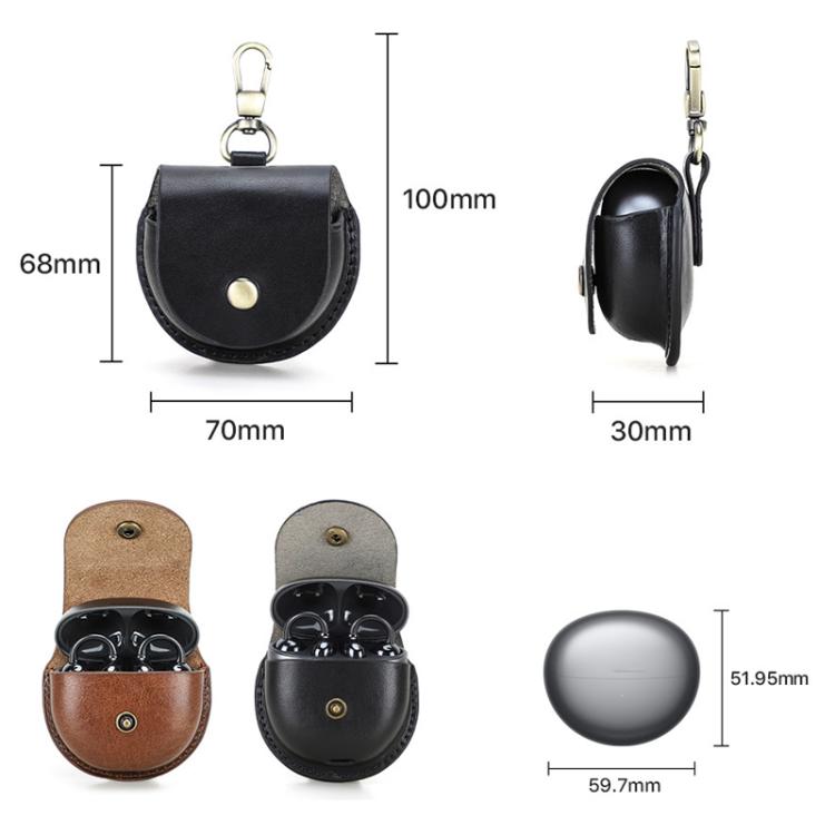 For Huawei FreeClip CONTACTS FAMILY CF1195 Leather Flip Type With Hook Bluetooth Earphone Case