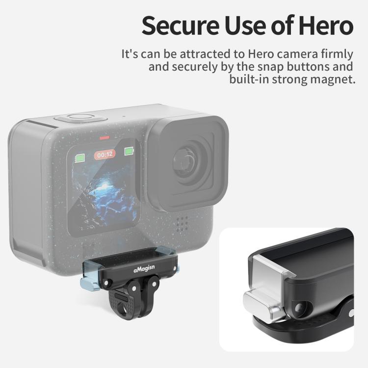 aMagisn Magnetic Quick Release Adapter for GoPro HERO13/12/11/10/9/8/11 Mini/MAX 2-in-1 Kit