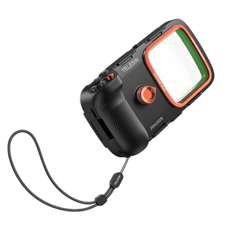 TELESIN P4-WTP-06 5.4-6.9 inch Mobile Phone Universal Diving Photography Handle 20M Bluetooth Waterproof Case