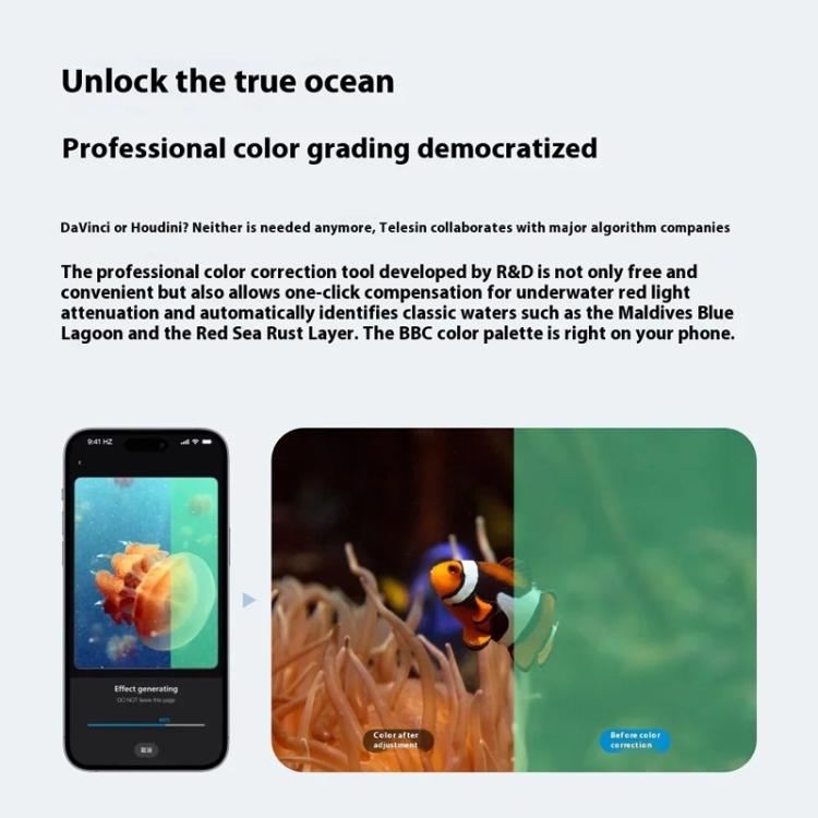 TELESIN P4-WTP-06 5.4-6.9 inch Mobile Phone Universal Diving Photography Handle 20M Bluetooth Waterproof Case