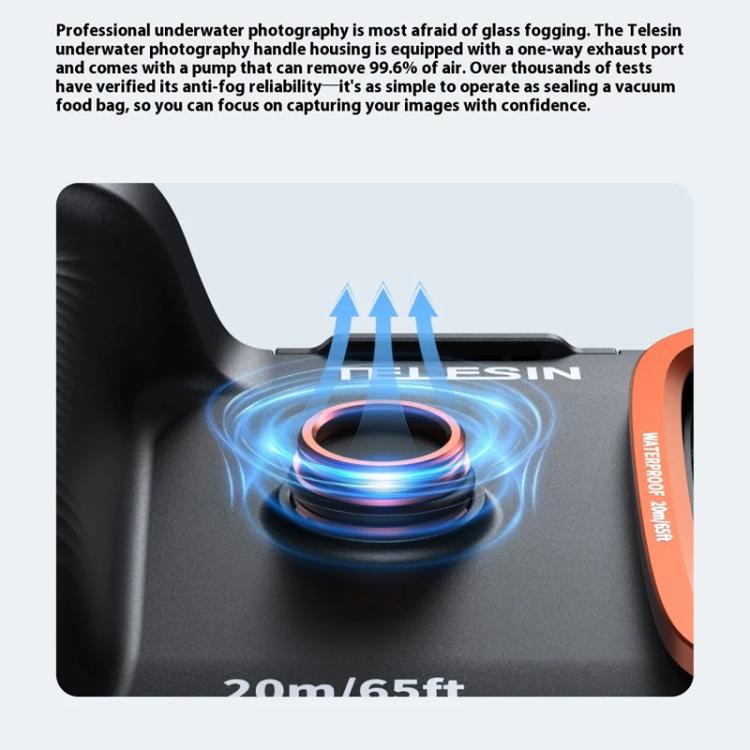 TELESIN P4-WTP-06 5.4-6.9 inch Mobile Phone Universal Diving Photography Handle 20M Bluetooth Waterproof Case