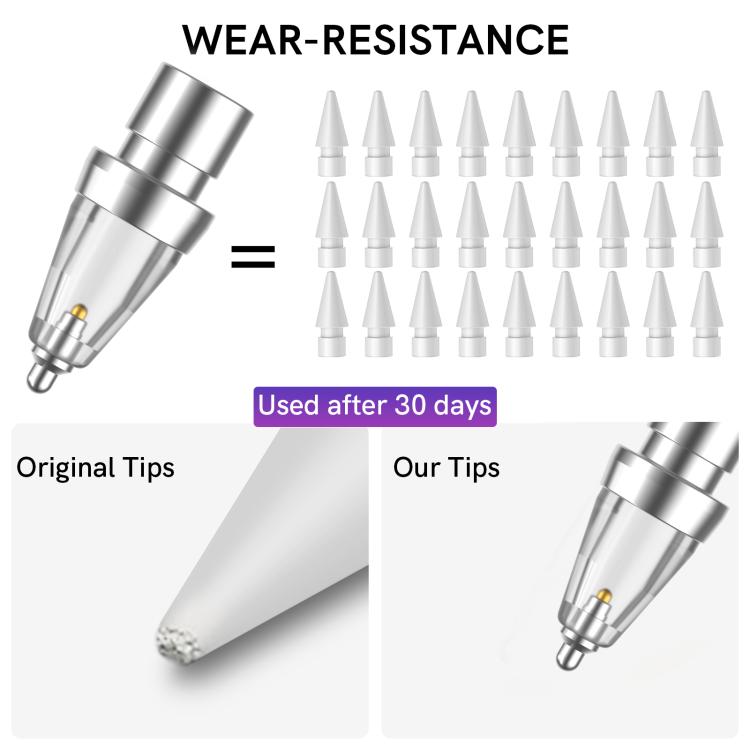 2pcs AhaStyle WG155 Replaceable Durable Metal Pen Tip, For Apple Pencil Pro / USB-C / 2 / 1