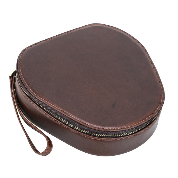 For Sony WH-1000XM6/5/4 CONTACTS FAMILY CF1220 Leather Handheld Headphone Storage Bag - Coffee