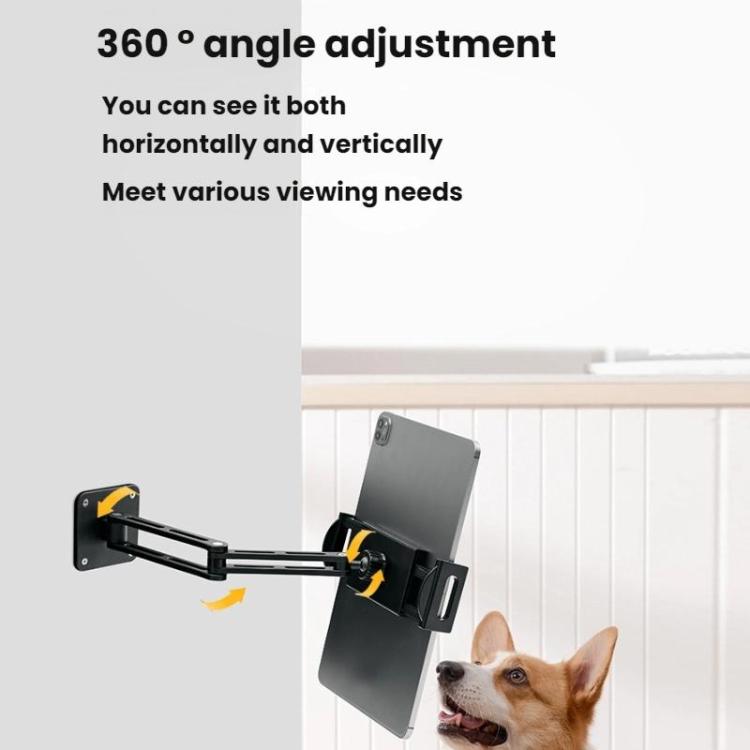 4-12.9 Inch Aluminum Alloy Rotating Cantilever Wall Mount For Phones And Tablets, Style: Long Version