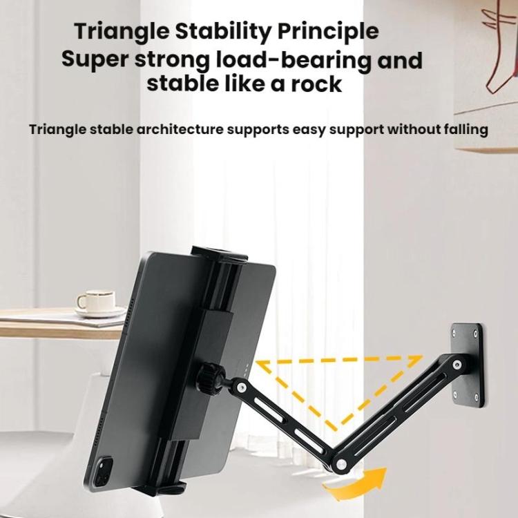 4-12.9 Inch Aluminum Alloy Rotating Cantilever Wall Mount For Phones And Tablets, Style: Short Version