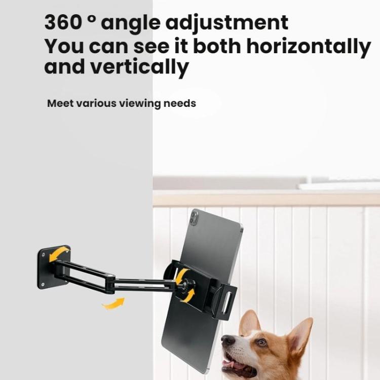 4-12.9 Inch Aluminum Alloy Rotating Cantilever Wall Mount For Phones And Tablets, Style: Short Version