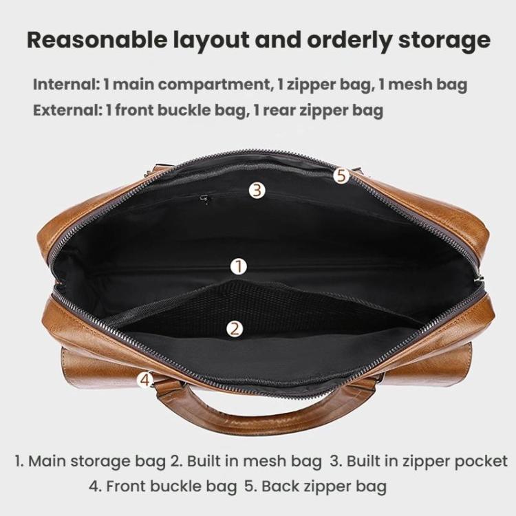 WEIXIER T616 Men Commuter Briefcase Large Capacity Document Laptop Bag