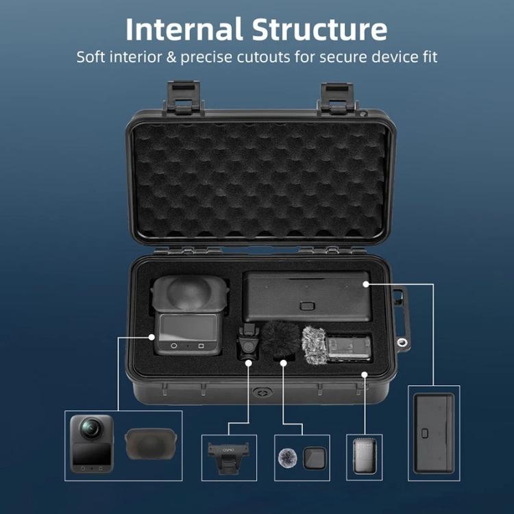 For DJI OSMO 360 BRDRC Panoramic Cameras Waterproof Portable Suitcase - Black
