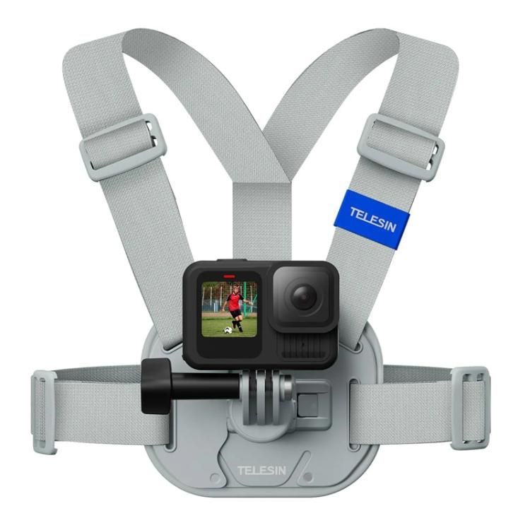 TELESIN S2-CGP-01GY Universal Action Camera Chest Belt Bracket Quick Release Chest Strap Mount - Gray