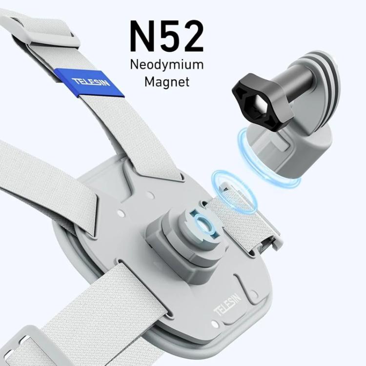 TELESIN S2-CGP-01GY Universal Action Camera Chest Belt Bracket Quick Release Chest Strap Mount - Gray