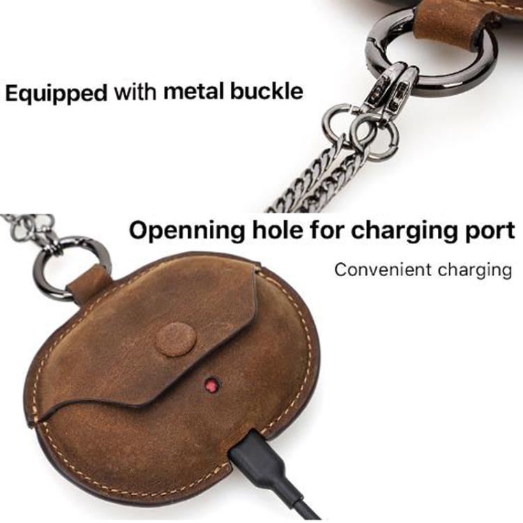 For Beats Studio Buds CONTACTS FAMILY CF1136B Leather Chain Bluetooth Earphone Protective Case