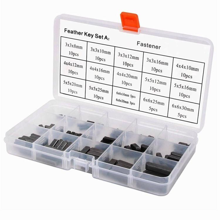 140pcs /Set 3/4/5/6mm Boxed Parallel Pin Dive Shaft Pulley Keys - 393g