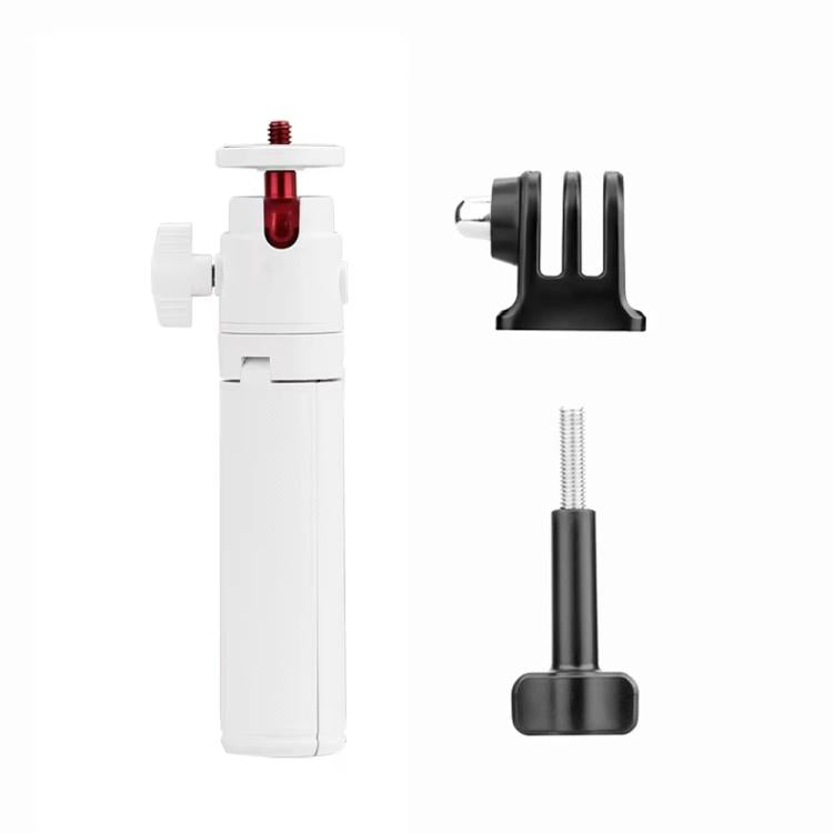 Flymile 15.8-30.8cm Tripod Selfie Stick for Action Cameras With 360-degree Adjustable Ball Head & Cold Shoe - White