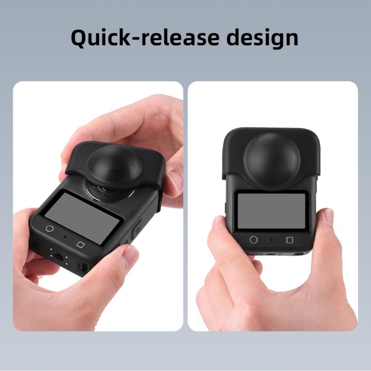 For DJI Osmo 360 Camera Silicone Lens Cap Dustproof & Anti-Scratch Lens Cover Protector - Black