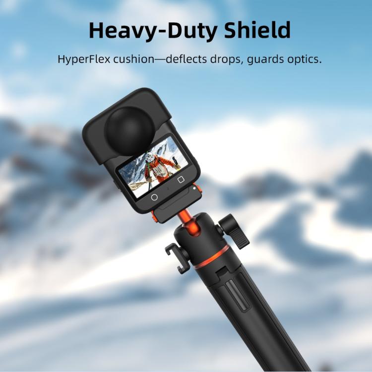 For DJI Osmo 360 Camera Silicone Lens Cap Dustproof & Anti-Scratch Lens Cover Protector - Black