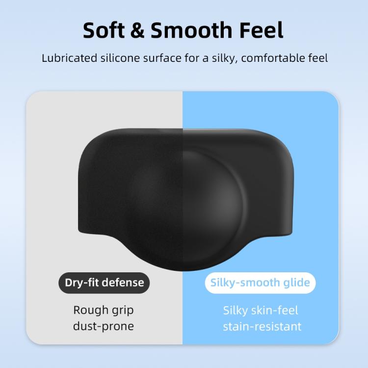 For DJI Osmo 360 Camera Silicone Lens Cap Dustproof & Anti-Scratch Lens Cover Protector - Black