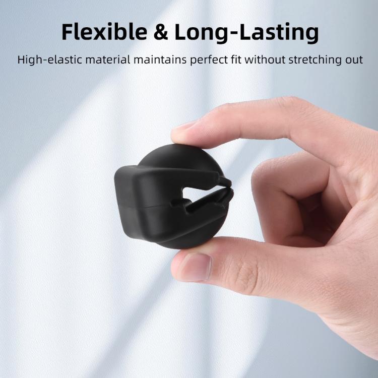 For DJI Osmo 360 Camera Silicone Lens Cap Dustproof & Anti-Scratch Lens Cover Protector - Black