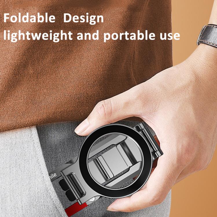 Flymile Magnetic Carabiner Design Phone Tripod Foldable Desktop Phone Mount With 1/4-Inch Screw - Metal Color