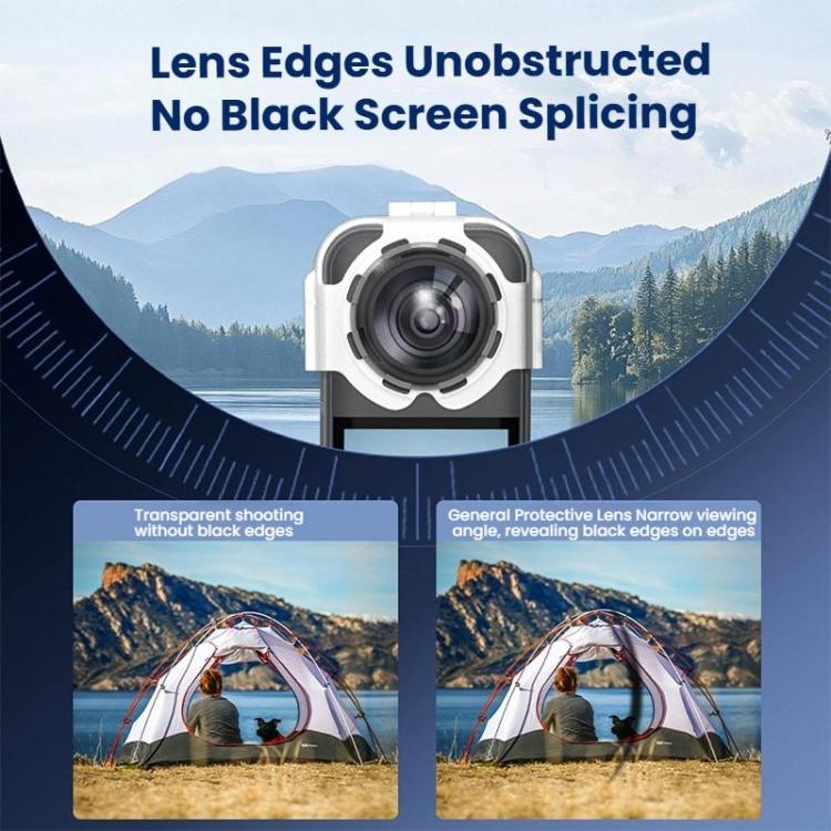 For Insta360 X5 Camera Anti-Fog Snap-On Protective Lens Cover Lens Guards - Transparent
