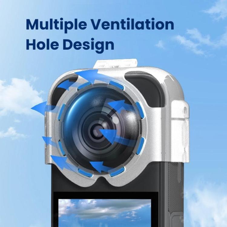 For Insta360 X5 Camera Anti-Fog Snap-On Protective Lens Cover Lens Guards - Transparent