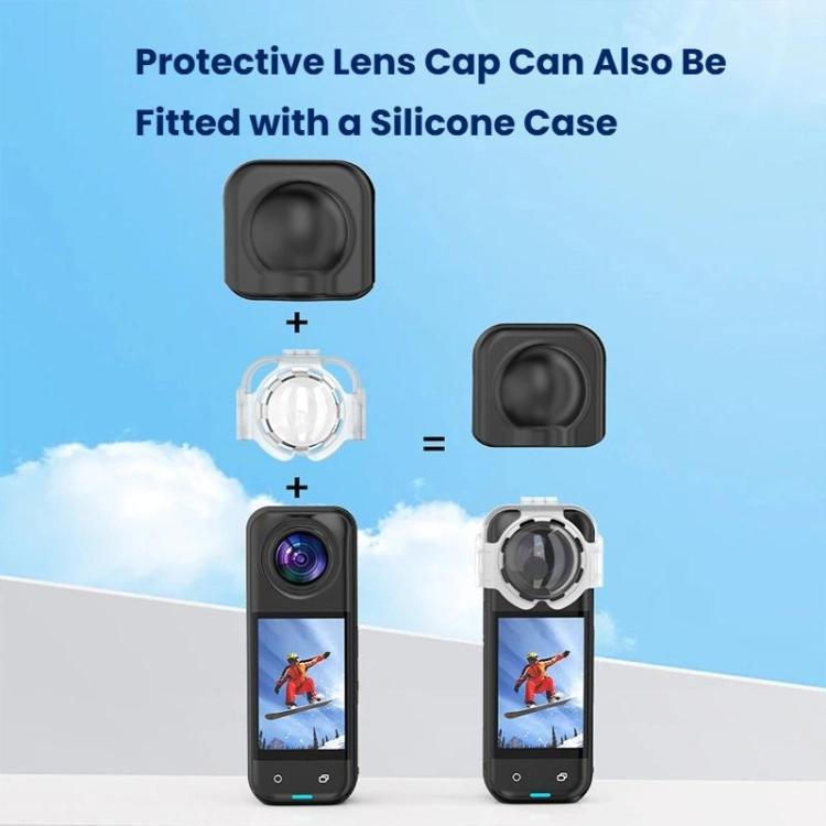 For Insta360 X5 Camera Anti-Fog Snap-On Protective Lens Cover Lens Guards - Transparent