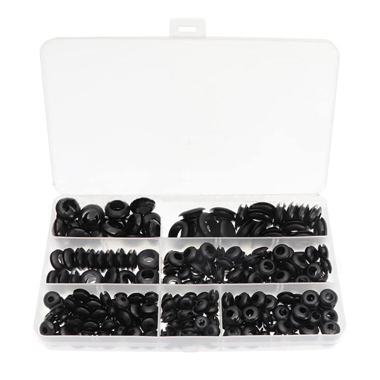 260pcs /Set Double-Sided O-Ring Rubber Sealing Waterproof Conduit Rings - Black