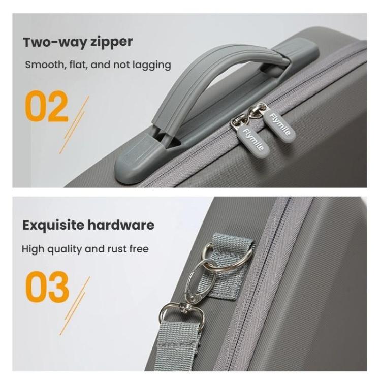 For DJI Osmo 360 Adventure Combo Flymile PU Leather Shoulder Bag Waterproof Crossbody Sling Bag - Gray
