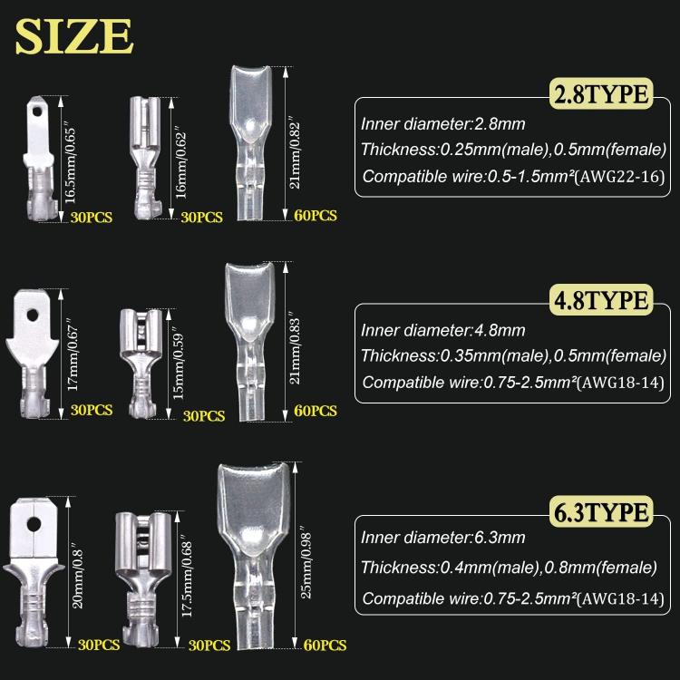 360pcs /Set Cold Press Terminal Block Spring Insert and Cover Set, Specification: Iron