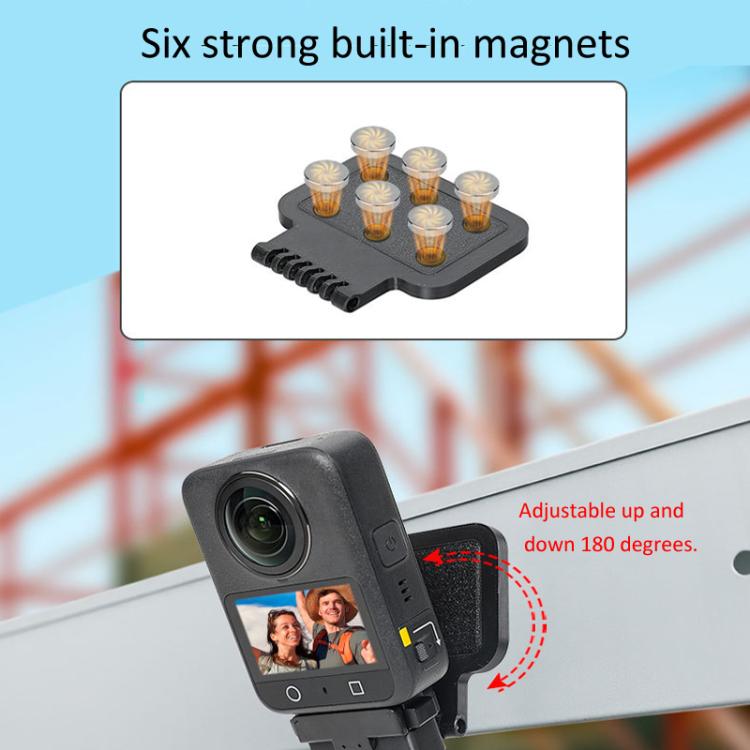 For DJI Osmo 360 Camera Magnetic Quick-Release Base Portable Desktop Stand - Black