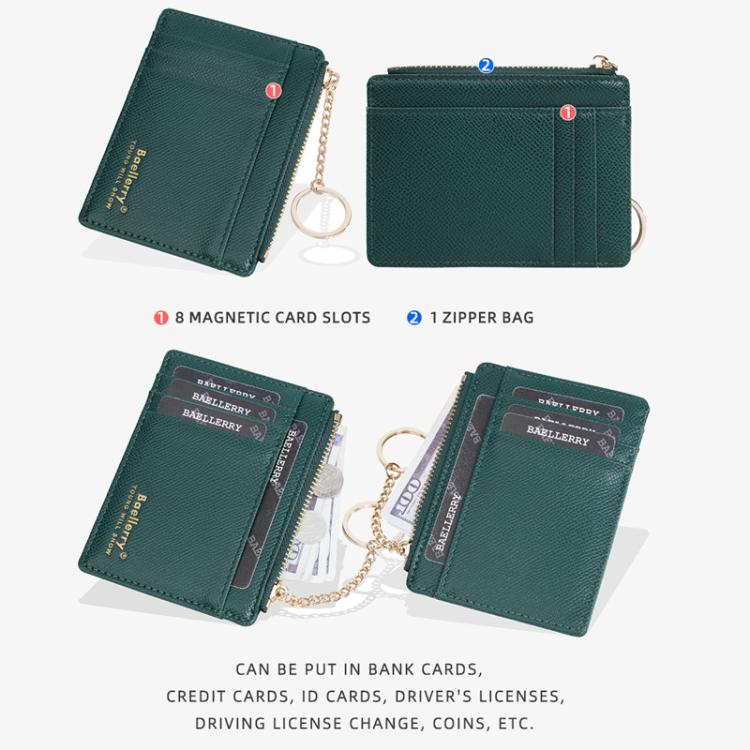 Baellerry K9117 Women Multi Card Slot Card Holder Thin Style With Keychain Coin Purse