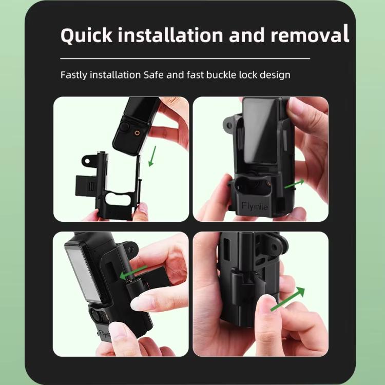For DJI Osmo Pocket 3 Flymile Multi-Purpose Adapter Frame Expandable Mount - Black