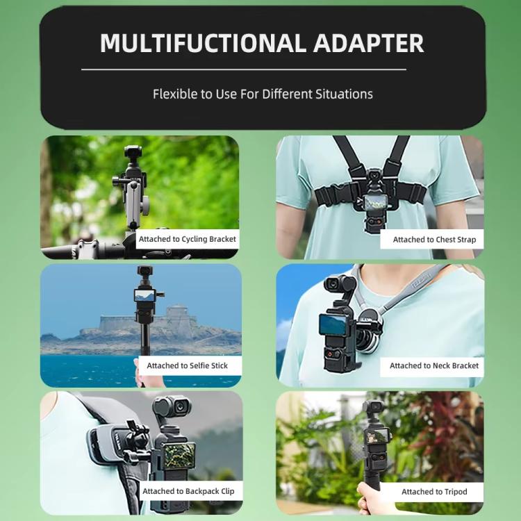 For DJI Osmo Pocket 3 Flymile Multi-Purpose Adapter Frame Expandable Mount - Black