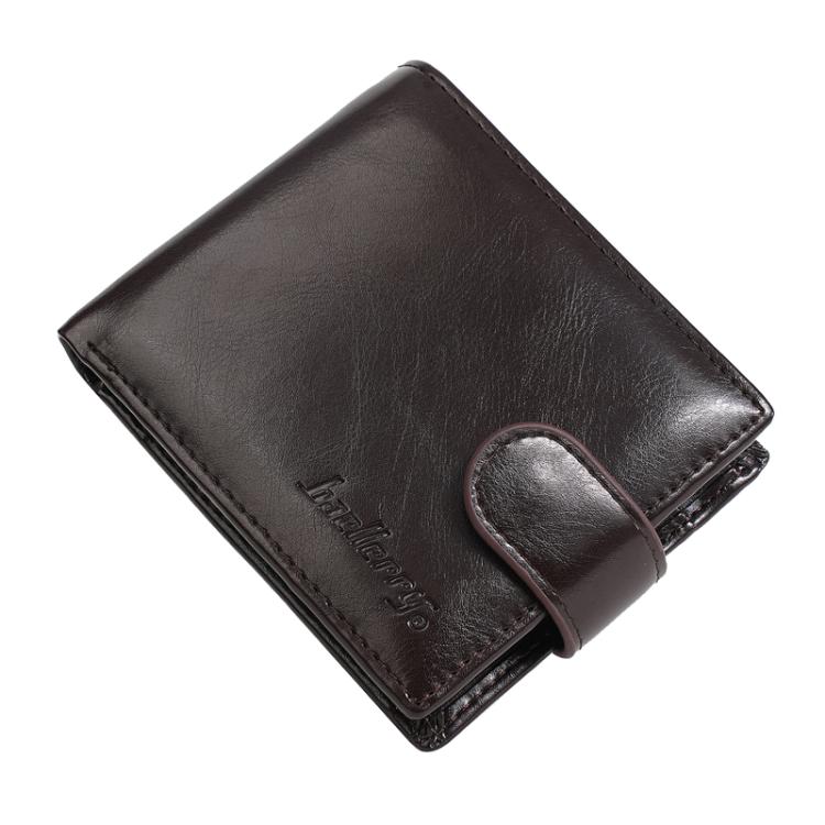 Baellerry D3065 Men Three Fold Short Style Zipper Wallet Snap Closure Multi Card Slot Billfold