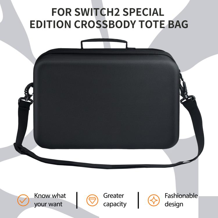 For Nintendo Switch 2 JYS All-in-One Storage Carrying Case Organizer with Shoulder Strap Fits Dock/Console/Pro Controller/Camera/Grip/Charger