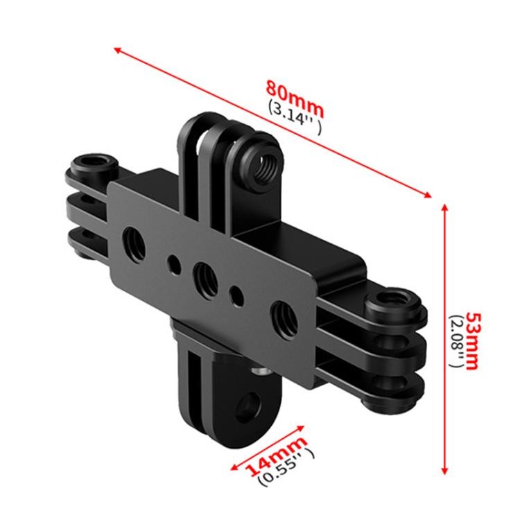 2 Card To 3 Card Aluminum Alloy 3 Station Live Streaming Stand Action Camera Multi Functional Expansion Adapter Accessory