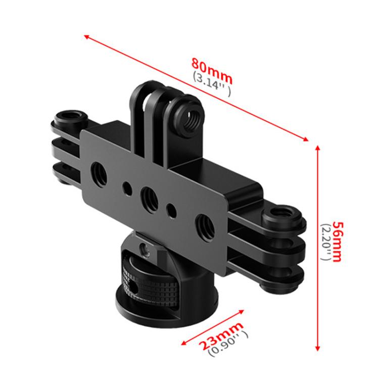 1/4 Pitch To 3 Card Aluminum Alloy 3 Station Live Streaming Stand Action Camera Multi Functional Expansion Adapter Accessory