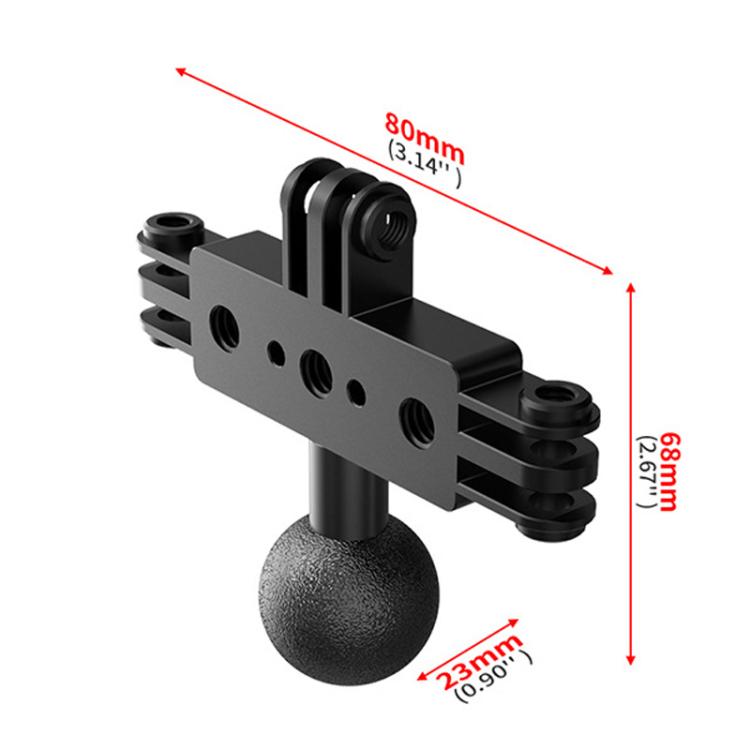 1 Inch Ball Head To 3 Card Aluminum Alloy 3 Station Live Streaming Stand Action Camera Multi Functional Expansion Adapter Accessory